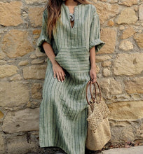 Load image into Gallery viewer, Cotton and linen loose long dress
