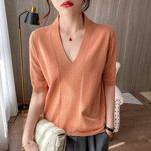 Load image into Gallery viewer, Women Cotton Loose T-shirt Thin Pullover Top
