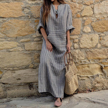 Load image into Gallery viewer, Cotton and linen loose long dress
