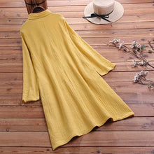 Load image into Gallery viewer, Cotton and linen long sleeve dress
