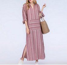 Load image into Gallery viewer, Cotton and linen loose long dress
