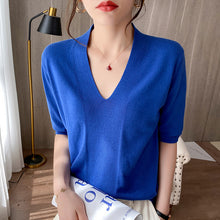 Load image into Gallery viewer, Women Cotton Loose T-shirt Thin Pullover Top
