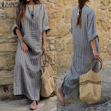 Load image into Gallery viewer, Cotton and linen loose long dress
