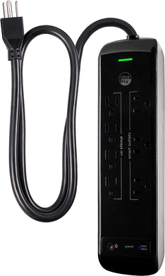 Ultrapro 7-Outlet Wi-Fi Surge Protector, Smart Power Strip, 3 Ft Cord, 3 Group Controlled Outlets, Works with Amazon Alexa & Google Home, 1440 Joules, Black, 55144