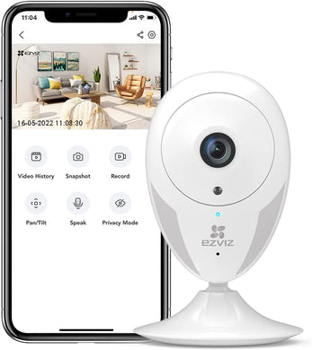 Indoor Security Camera 1080P, Motion Alert, Night Vision, Baby/Pet/Elder Monitoring, 135° Wide Angle, 2-Way Audio, Works with Alexa Google (CTQ2C-WH)