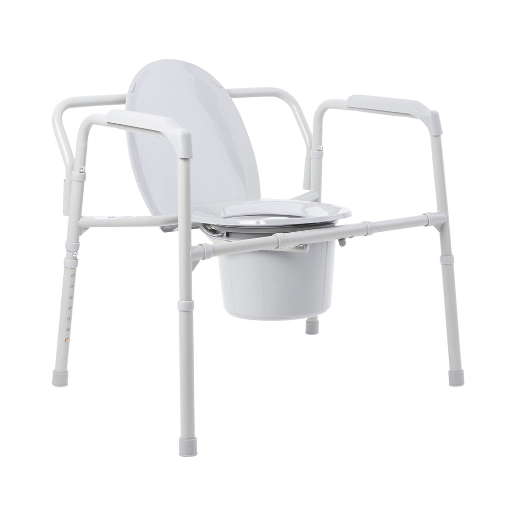 Fixed Arm Steel Folding Commode Chair, 15½ – 22 Inch