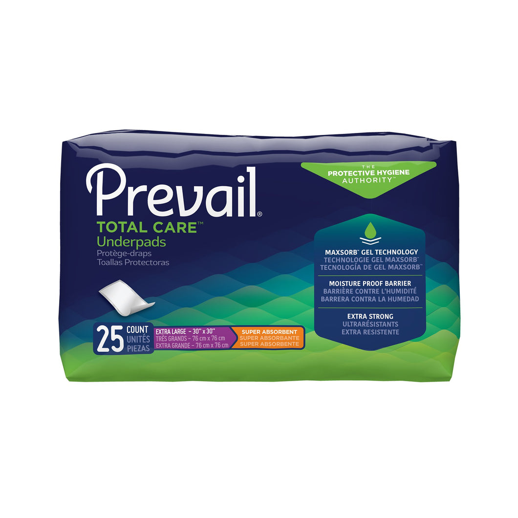 Prevail® Total Care™ Heavy Absorbency Underpad, 30x 36 Inch -- QTY: BG/25