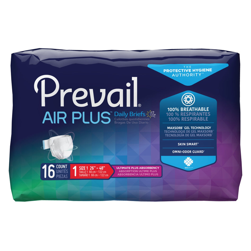 Prevail® Air Plus™ Daily Briefs, Size 1 -- QTY: CS/96