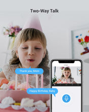 Load image into Gallery viewer, Indoor Security Camera 1080P, Motion Alert, Night Vision, Baby/Pet/Elder Monitoring, 135° Wide Angle, 2-Way Audio, Works with Alexa Google (CTQ2C-WH)
