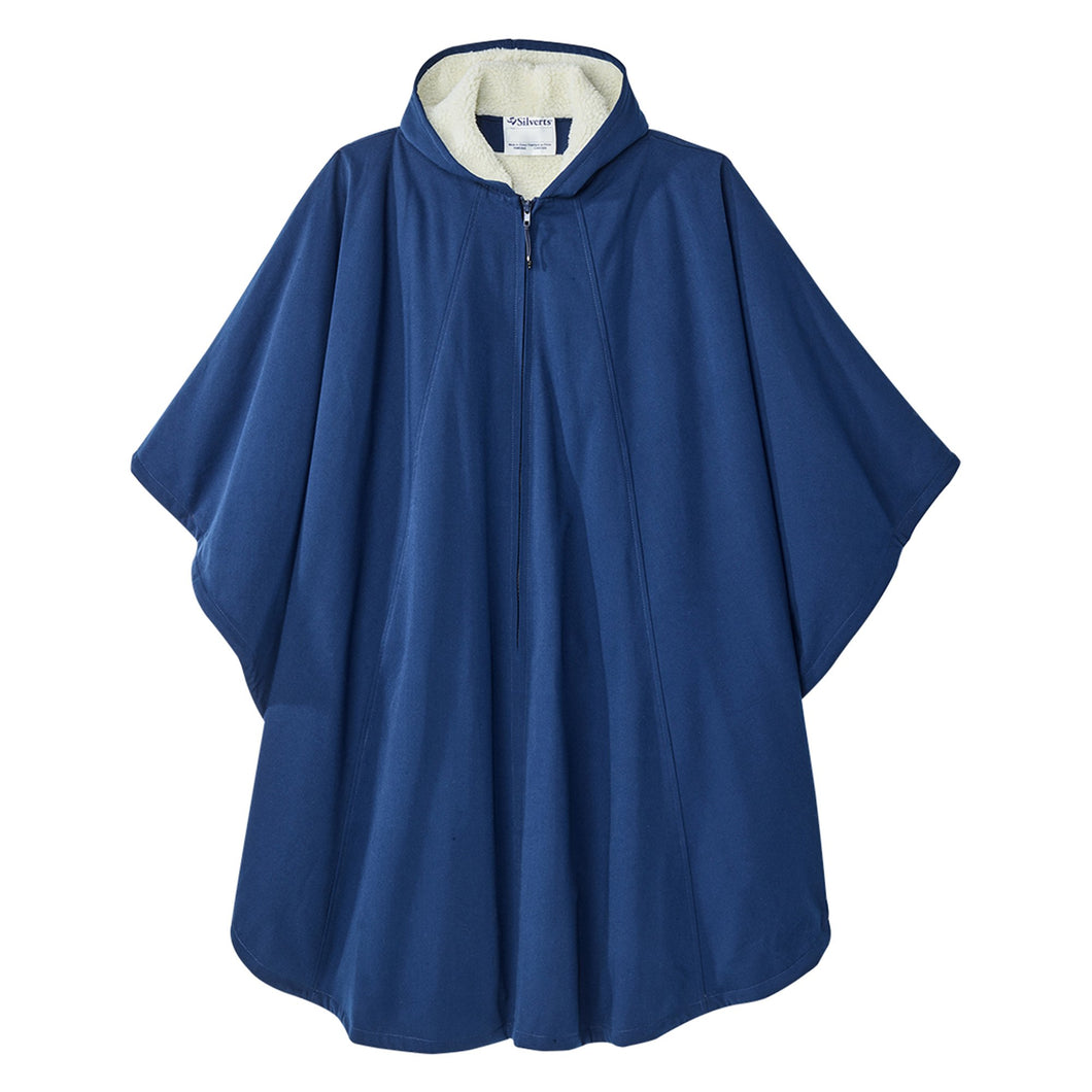 Silverts® Luxurious Fur-Lined Winter Wheelchair Cape, Navy Blue