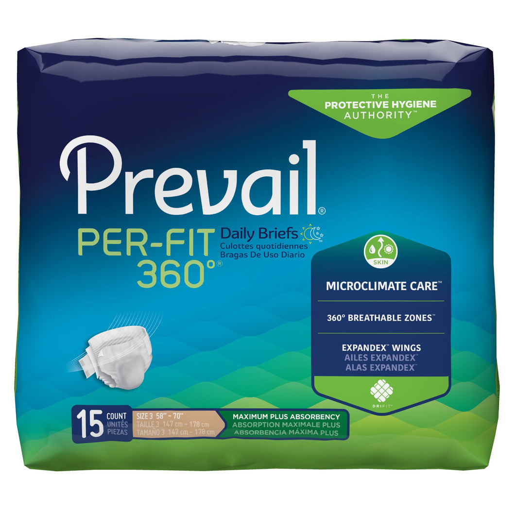 Prevail® Per-Fit 360°™ Maximum Plus Incontinence Brief, Extra Large -- QTY: CS/60