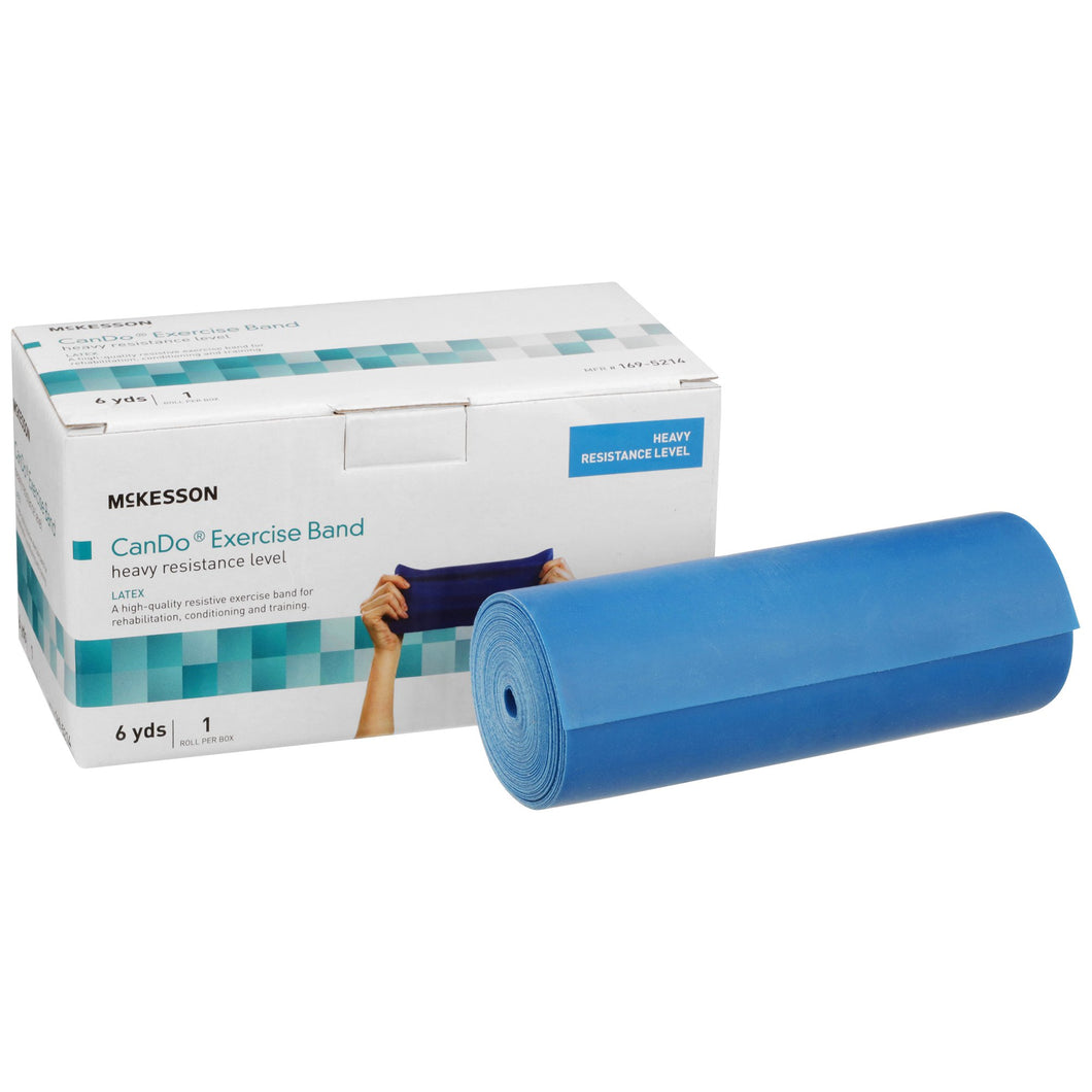 McKesson Exercise Resistance Band, Blue, 5 Inch x 6 Yard, Heavy Resistance