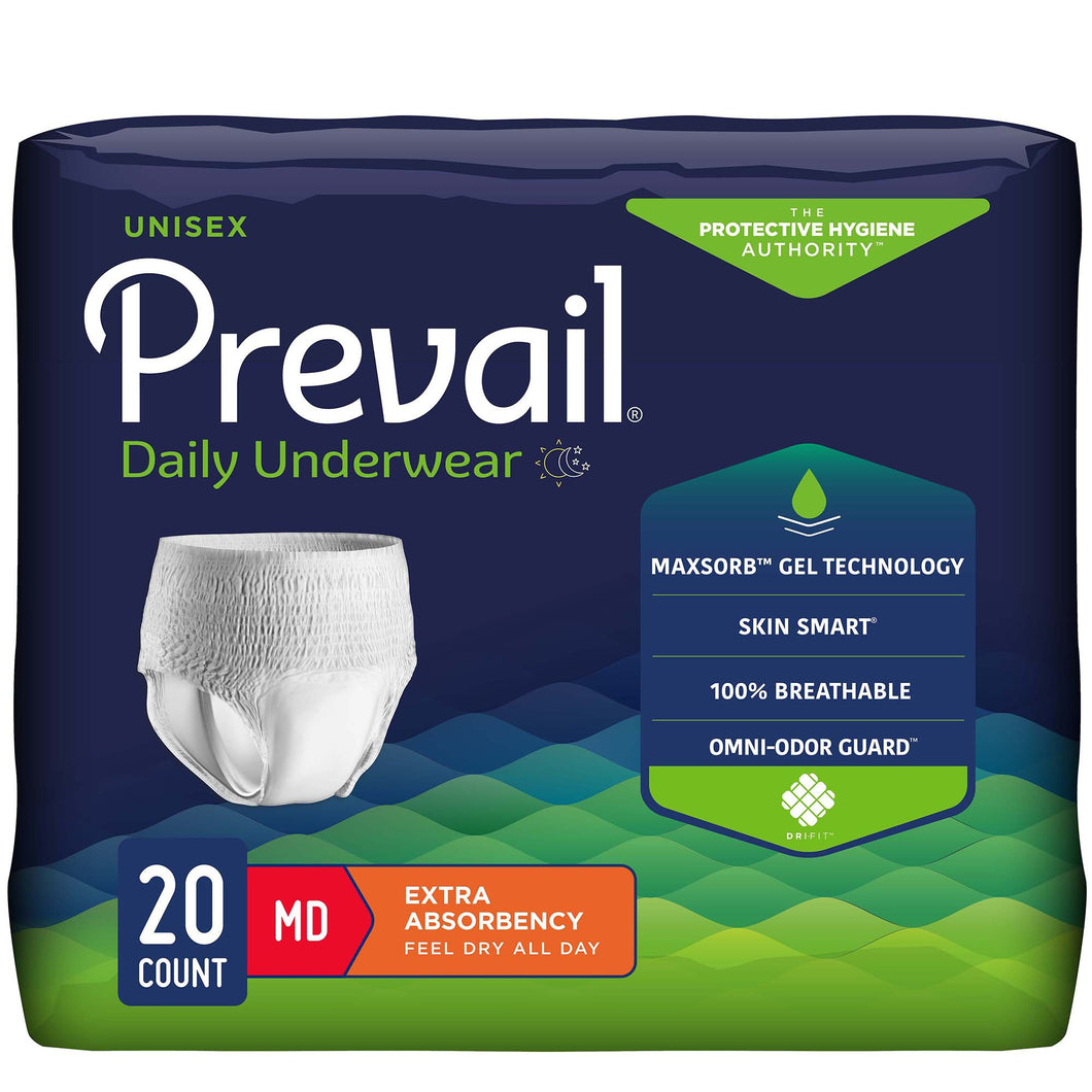 Prevail® Daily Underwear Extra Absorbent Underwear, Medium -- QTY: PK/20