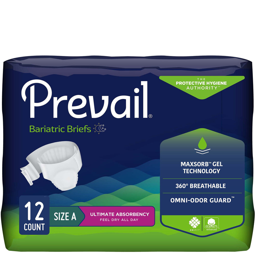 Prevail® Bariatric Ultimate Incontinence Brief, Size A -- QTY: BG/12