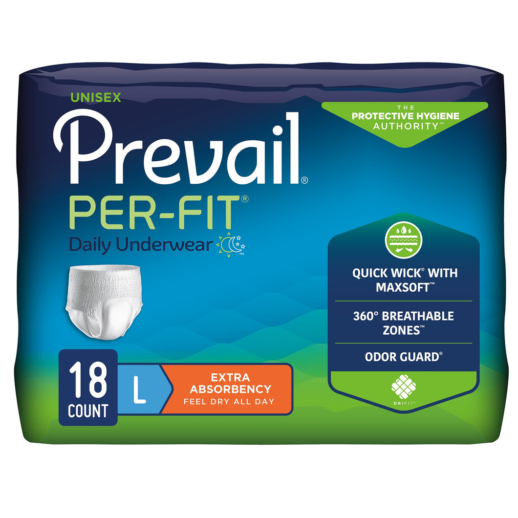 Prevail® Per-Fit® Extra Absorbent Underwear, Large -- QTY: BG/18