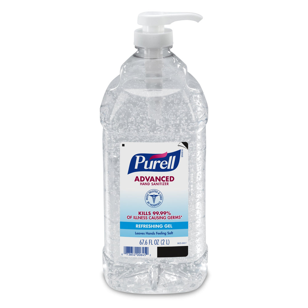 Purell Advanced Hand Sanitizer Gel, 70% Ethyl Alcohol, 2,000 mL Pump Bottle