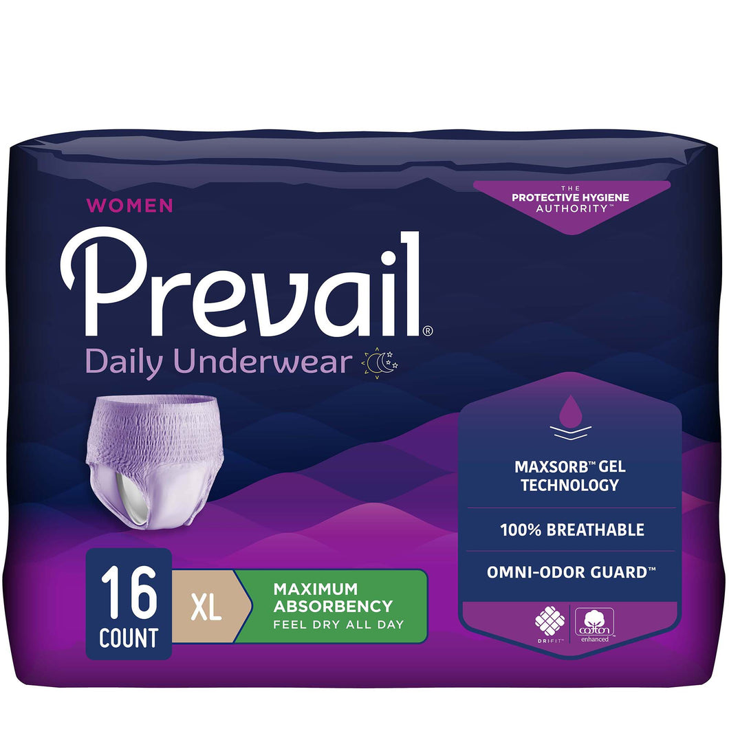 Prevail® Daily Absorbent Underwear, X-Large, Lavender -- QTY: BG/16