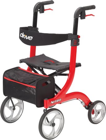 drive™ Nitro 4 Wheel Rollator, Black