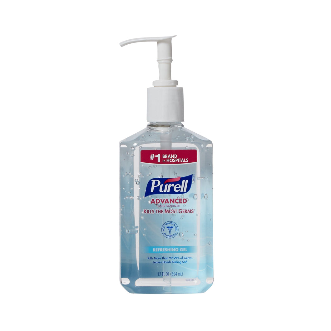 Purell Advanced Hand Sanitizer 12 Oz. Ethyl Alcohol Gel Table Top Pump Bottle