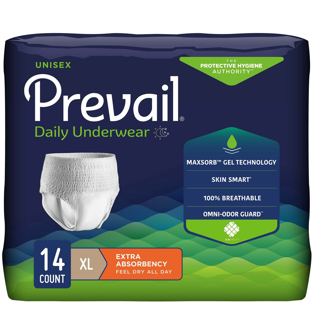 Prevail® Daily Underwear Extra Absorbent Underwear, Extra Large -- QTY: PK/14