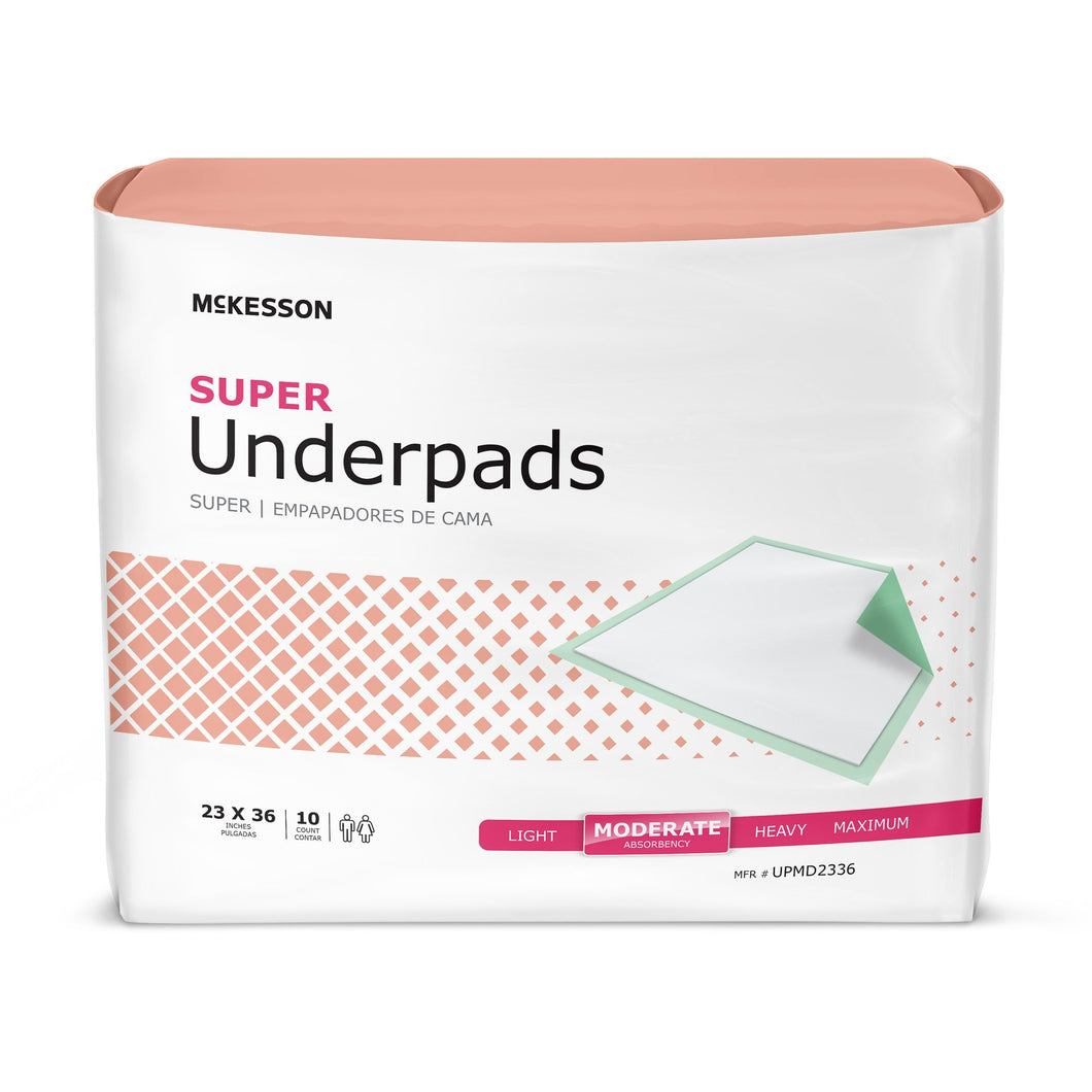 McKesson Super Moderate Absorbency Underpad, 23 x 36 Inch -- (Quantity = 10)