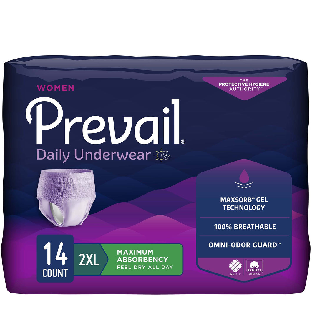 Prevail® for Women Daily Absorbent Underwear, 2X-Large -- QTY: CS/56