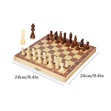 Load image into Gallery viewer, Enhance Cognitive Skills with a Portable Wooden Chess Set | Magnetic Board with 34 Chess Pieces for Travel and Storage
