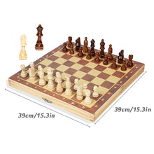 Load image into Gallery viewer, Enhance Cognitive Skills with a Portable Wooden Chess Set | Magnetic Board with 34 Chess Pieces for Travel and Storage
