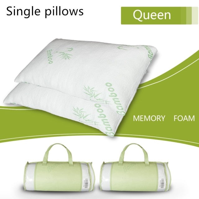 Bamboo Memory Foam Bed Pillow King Size Hypoallergenic Cooling Comfort US Warehouse Available Queen Size