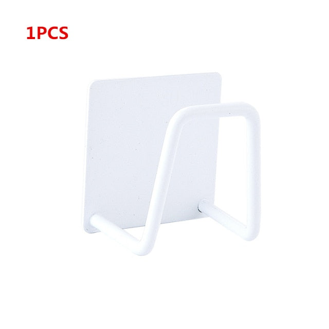 2/1 Kitchen Adhesive Strong Wall Hanger Hook sink Sponges Holder Drain Drying Rack Storage Organizer Bathroom Suction Cup Self