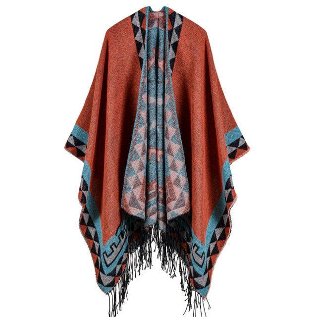 Boho Women Knitted Cardigan Poncho