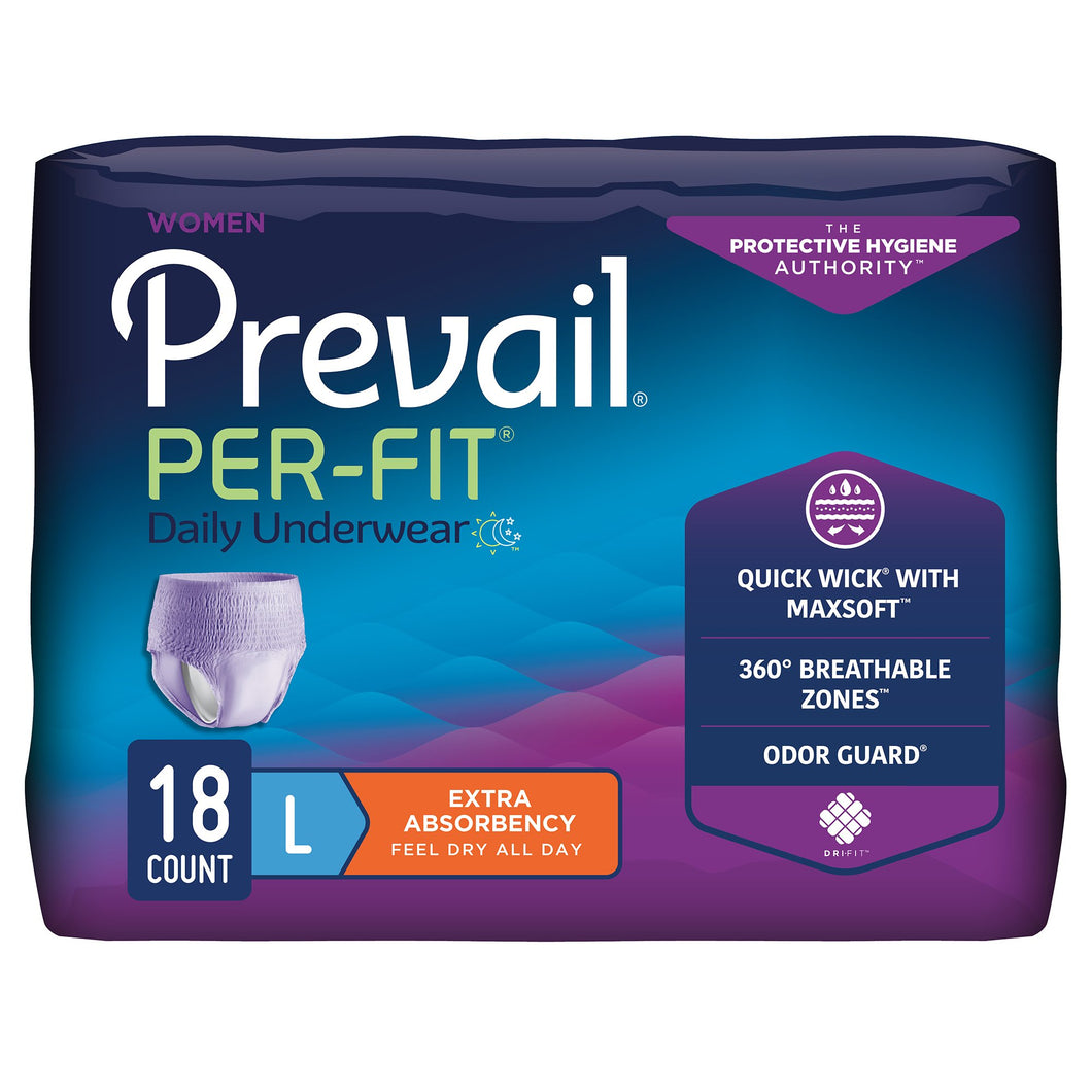 Prevail® Per-Fit® Women Extra Absorbent Underwear, Large -- QTY: BG/18