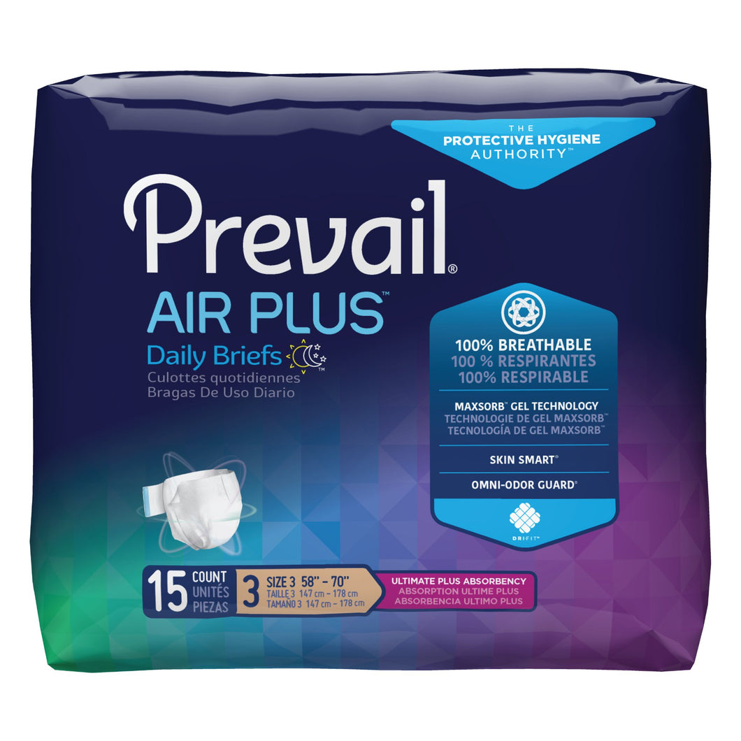 Prevail® Air Plus™ Daily Briefs, Size 3 -- QTY: BG/15