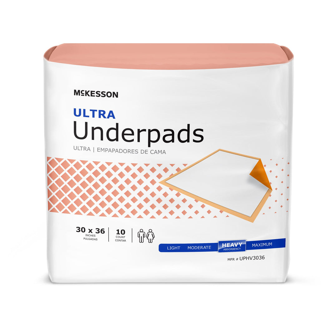 McKesson Ultra Heavy Absorbency Underpad, 30 x 36 Inch -- (Quantity = 10)