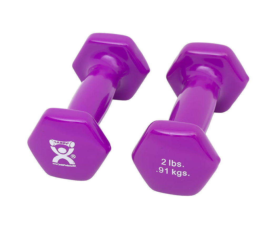 CanDo® Vinyl Coated Dumbbell, Violet, 2 lbs., Pair