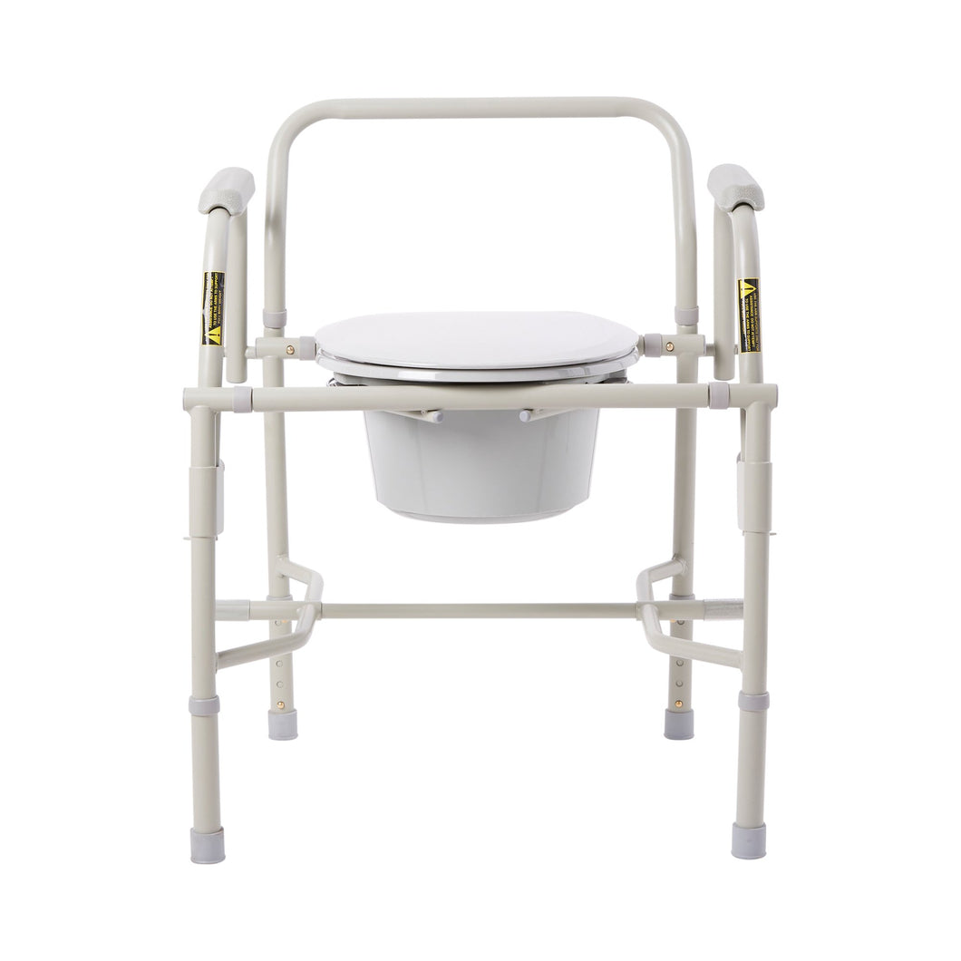 Deluxe Steel Drop-Arm Commode Chair