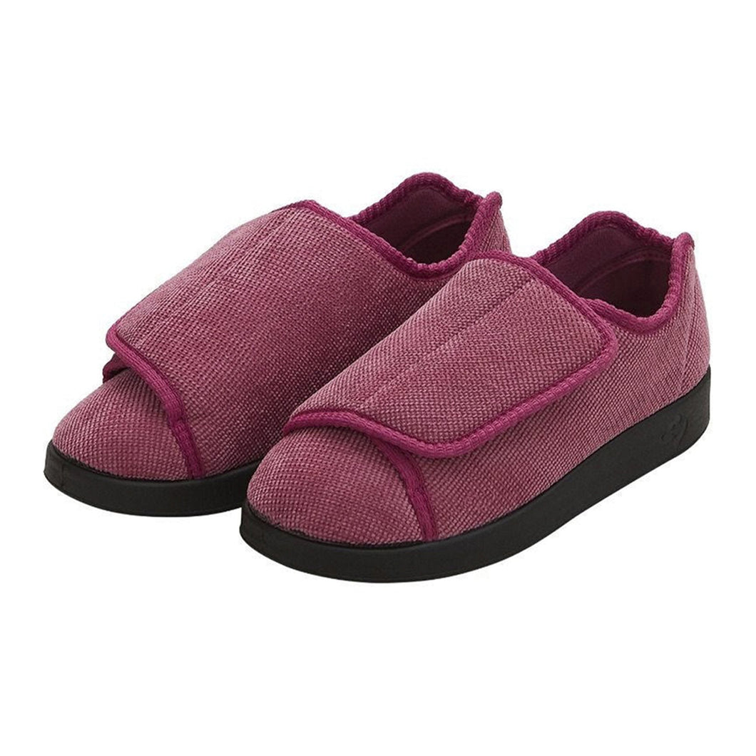 Silverts® Women's Double Extra Wide Easy Closure Slippers, Dusty Rose